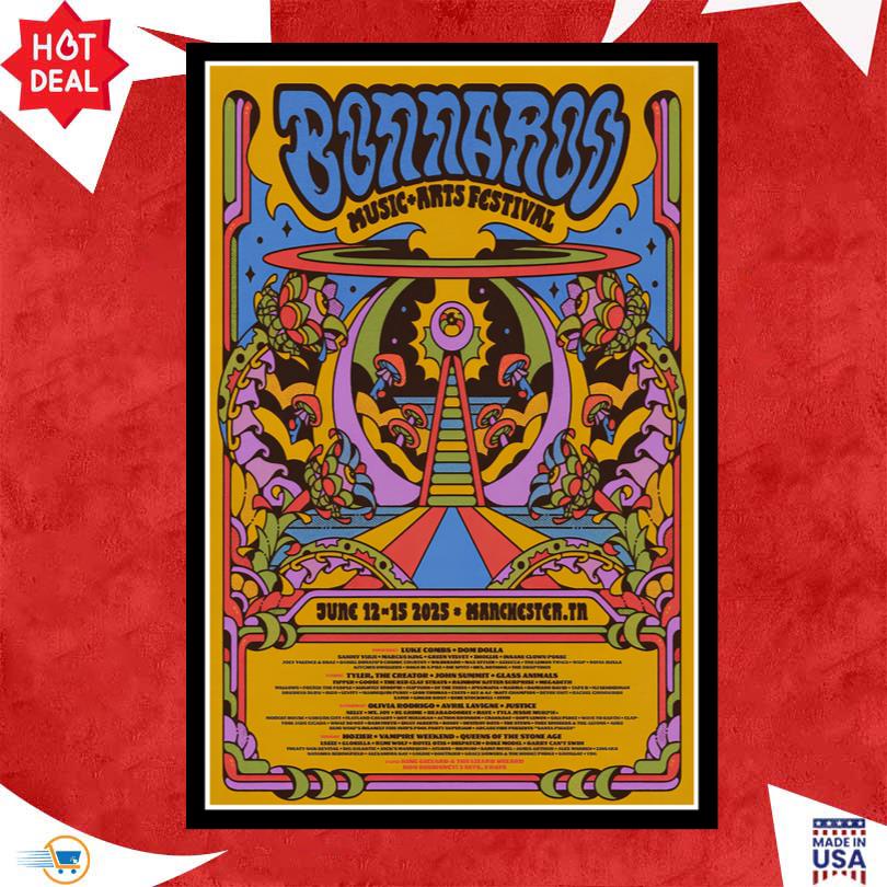 BONNAROO June 12 15 2025 Manchester Tn Poster