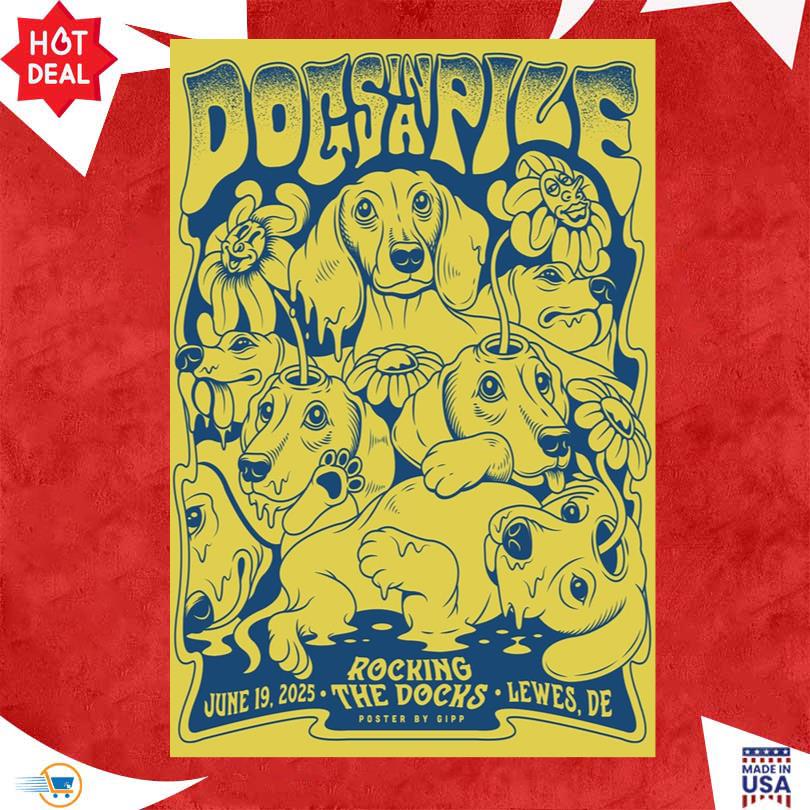 Dogs In A Pile Rocking June 19 2025 The Docks Lewes De Poster