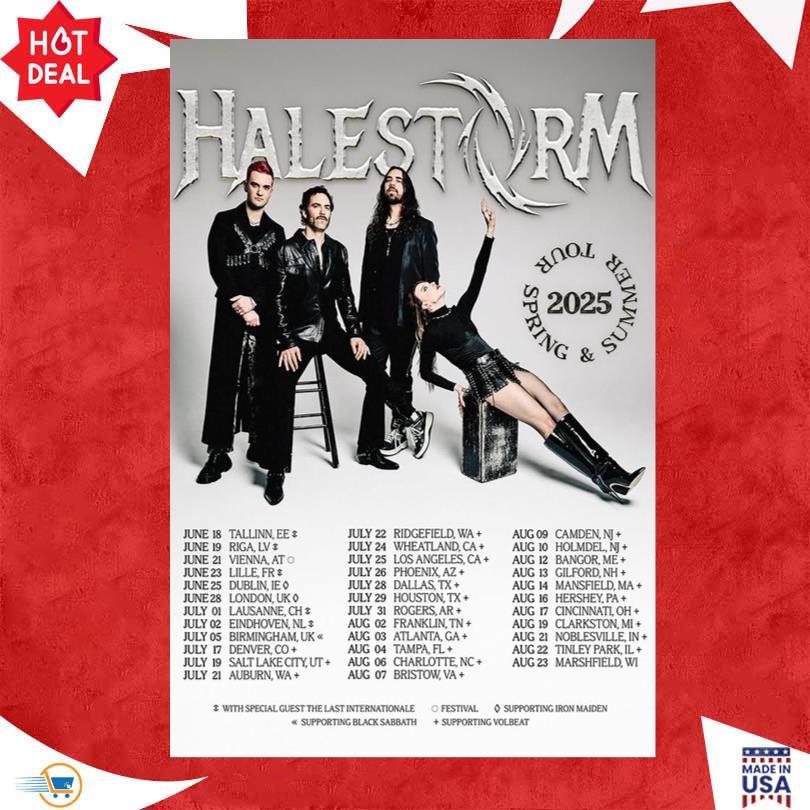 HALESTORM SPRING AND SUMMER TOUR 2025 POSTER