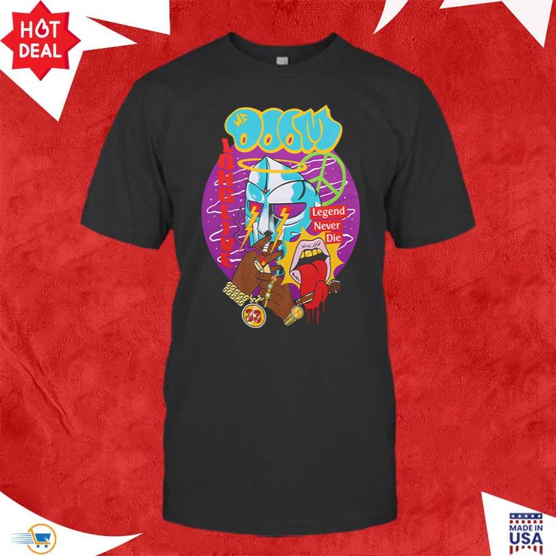 HOUSE OF TEES MF DOOM LEGEND NEVER DIE GRAPHIC SHIRT