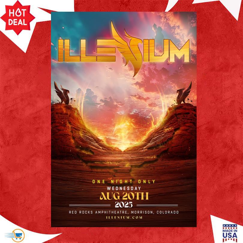 Illenium Aug 20 2025 Red Rocks Amphitheatre Morison Colorado Poster