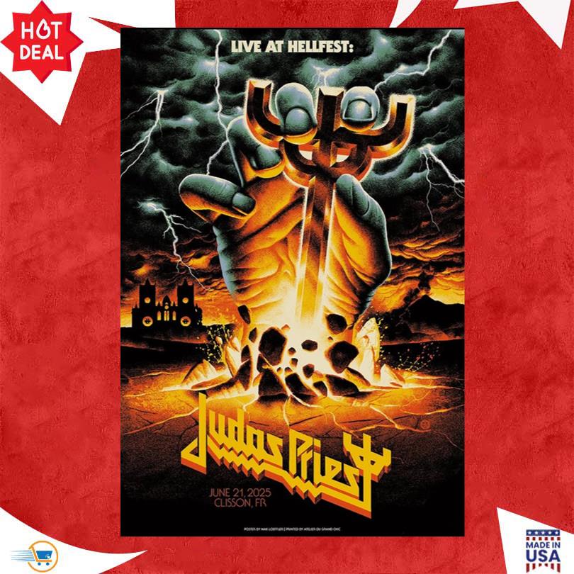 Judas Priest Live at Hellfest June 21 2025 Clisson FR Poster