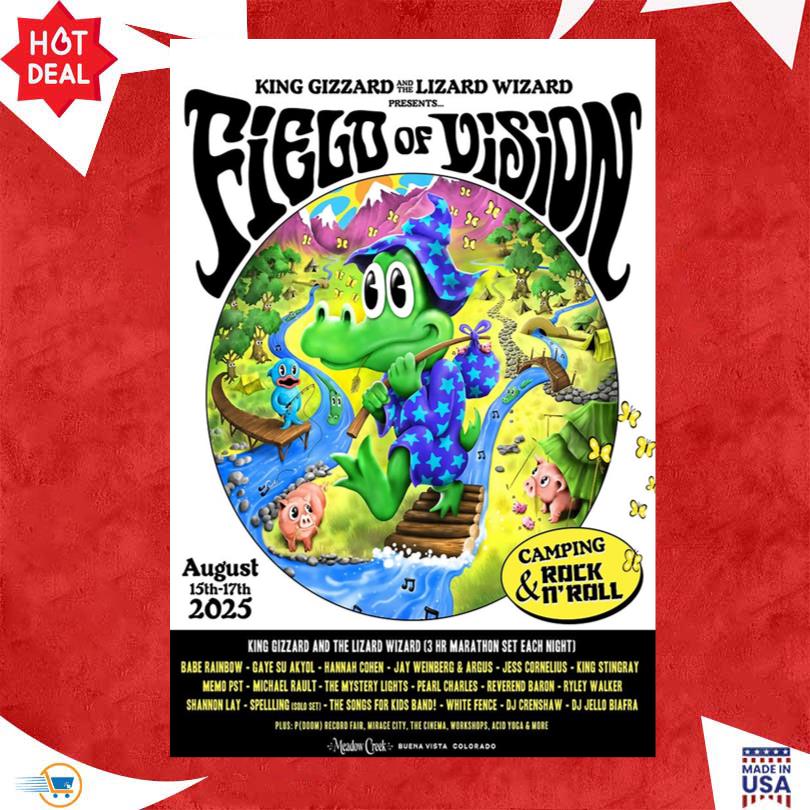 King Gizzard And the Lizard Wizard Field of Vision Aug 15-17 2025 Poster