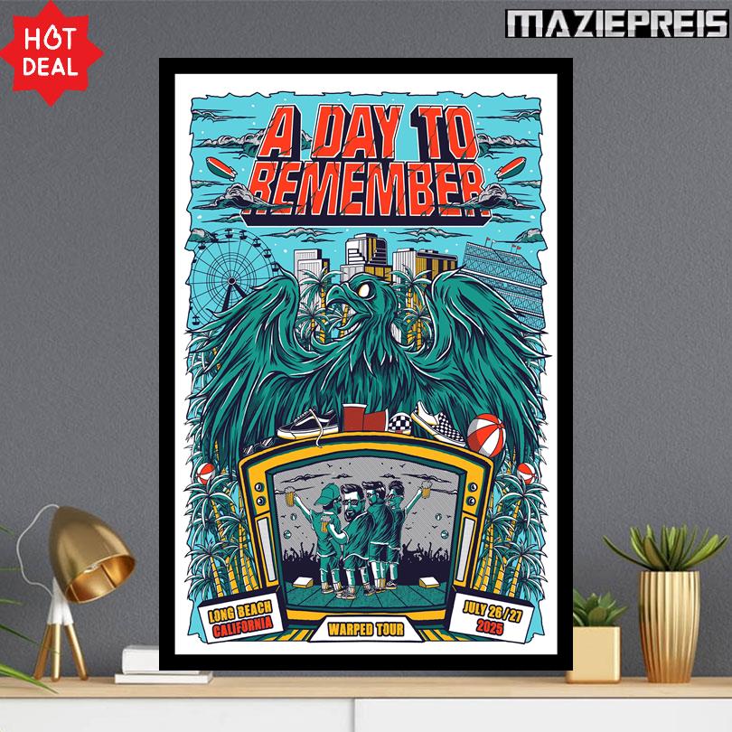 A Day To Remember Warped Tour Concert Event July 2025 Poster
