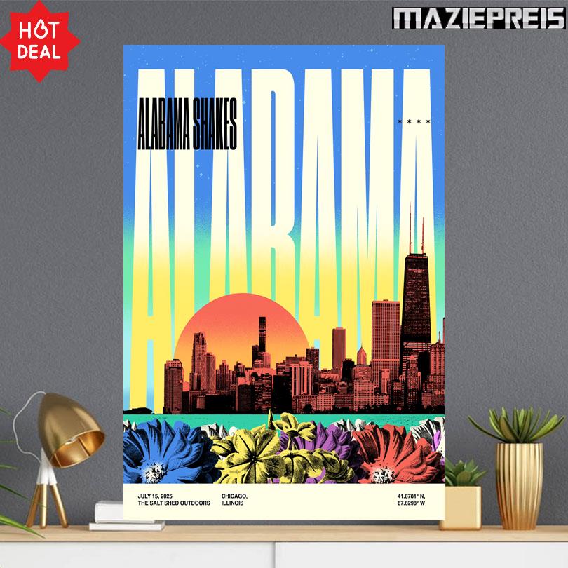 Alabama Shakes Poster – July 15 2025 Salt Shed Chicago Event