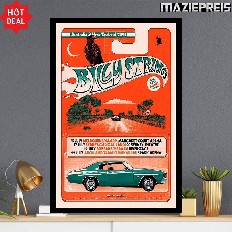 Billy Strings Poster – 2025 Australia New Zealand