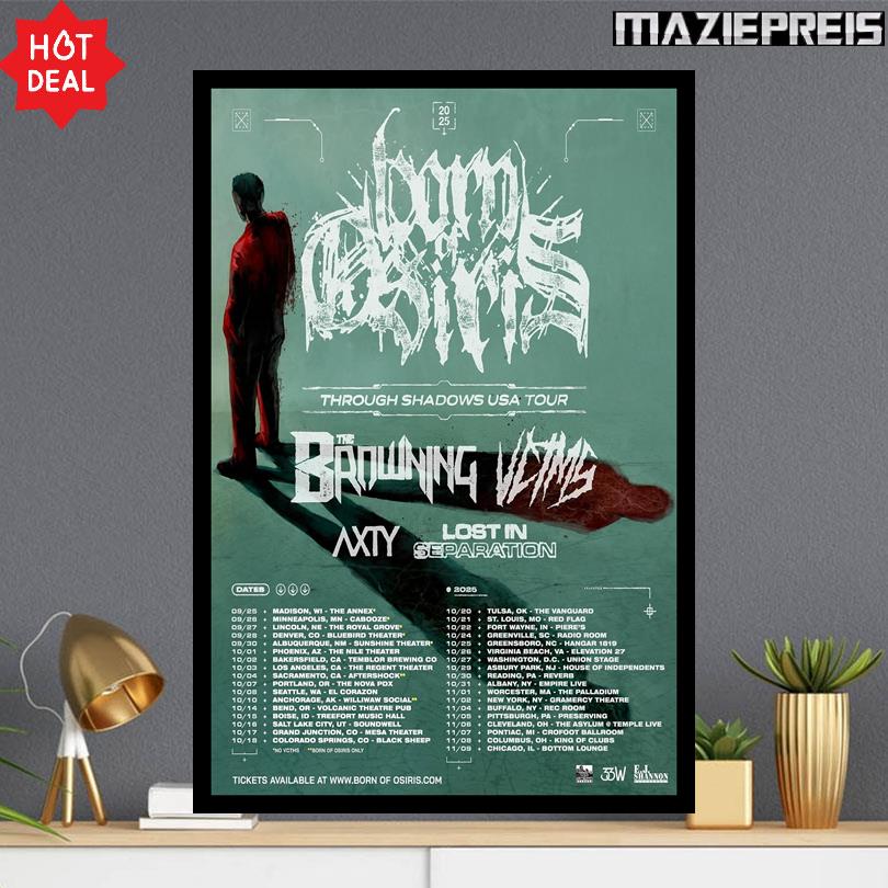 Born Of Osiris Through Shadows USA Tour 2025 Poster