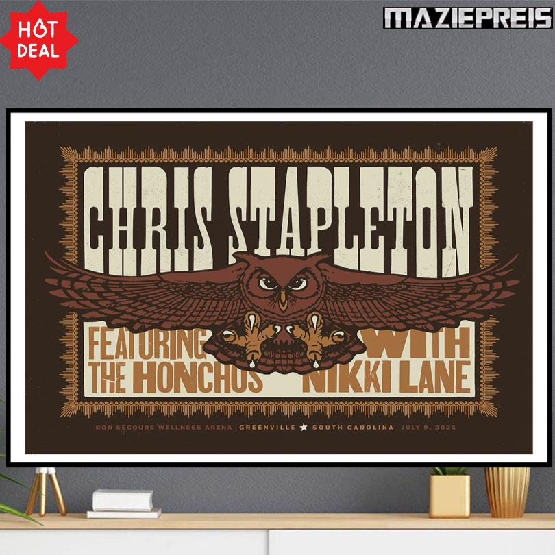 Chris Stapleton Live Poster – Greenville SC – July 9 2025 Show