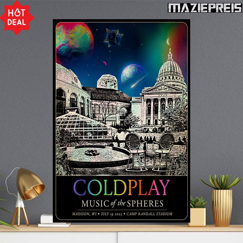 Coldplay Jul 19 2025 Camp Randall Stadium In Madison WI Poster