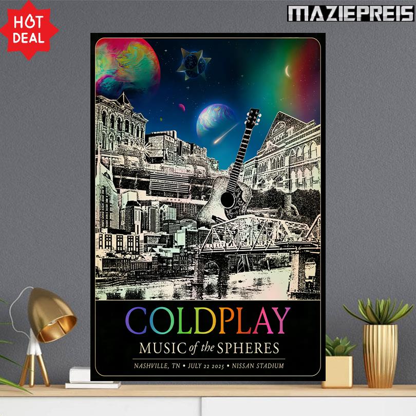 Coldplay Live Tour Nissan Stadium Nashville TN July 22 2025 Poster