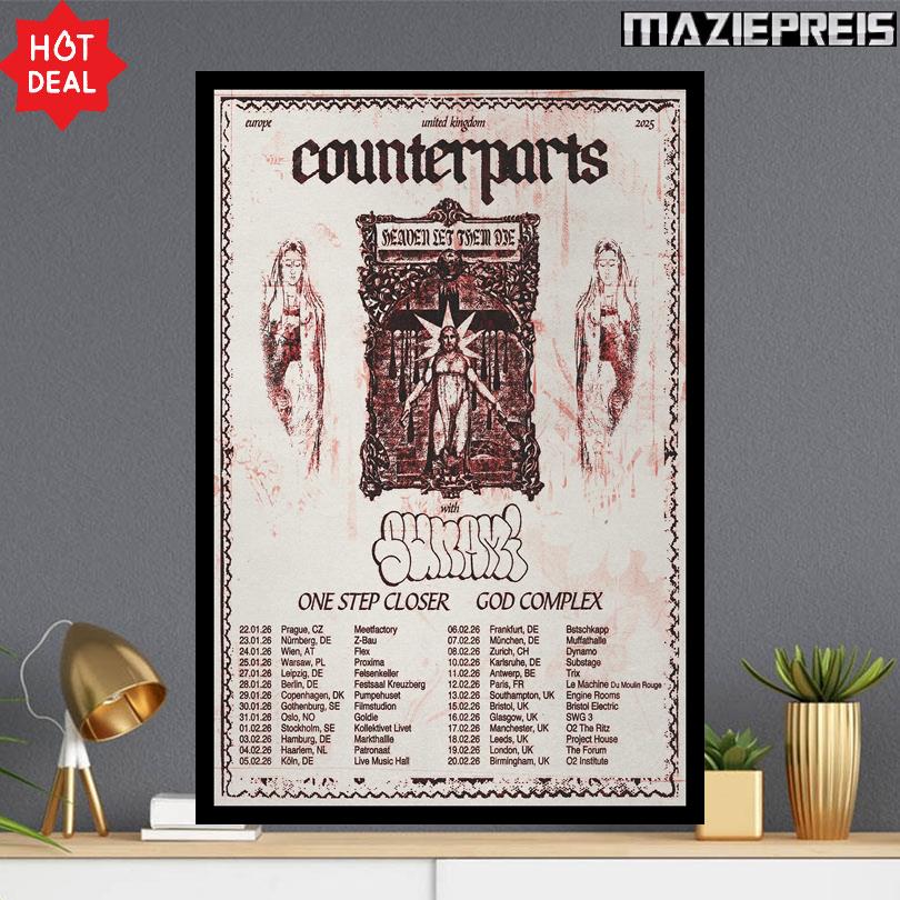 Counterparts UK & EU Tour 2025 Poster