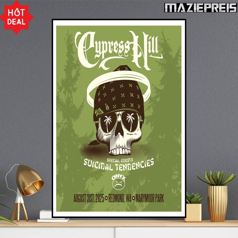 Cypress Hill Concert Poster – Aug 31 2025 – Redmond WA – Marymoor Live