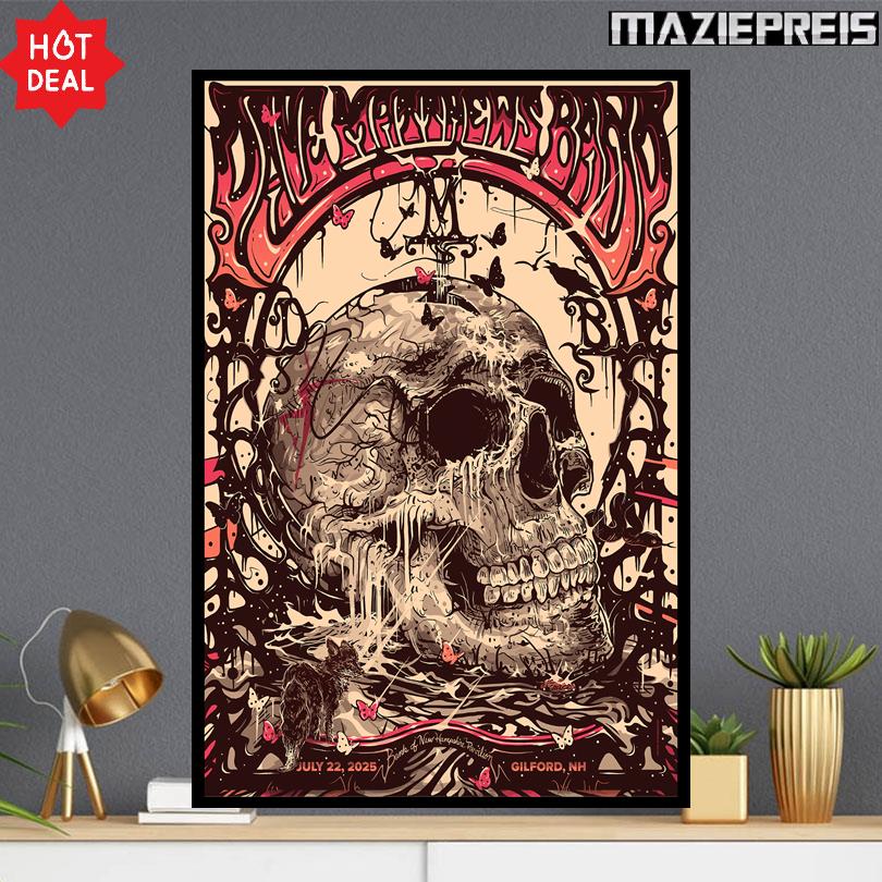 Dave Matthews Band Concert Event Gilford New Hampshire July 22 2025 Poster