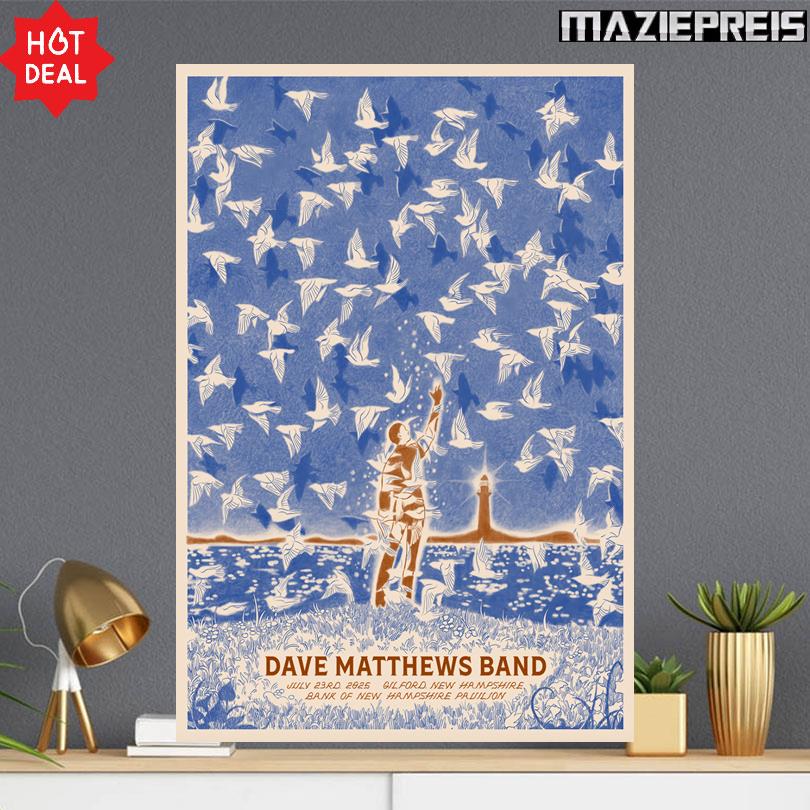 Dave Matthews Band Concert Poster Gilford New Hampshire July 23 2025
