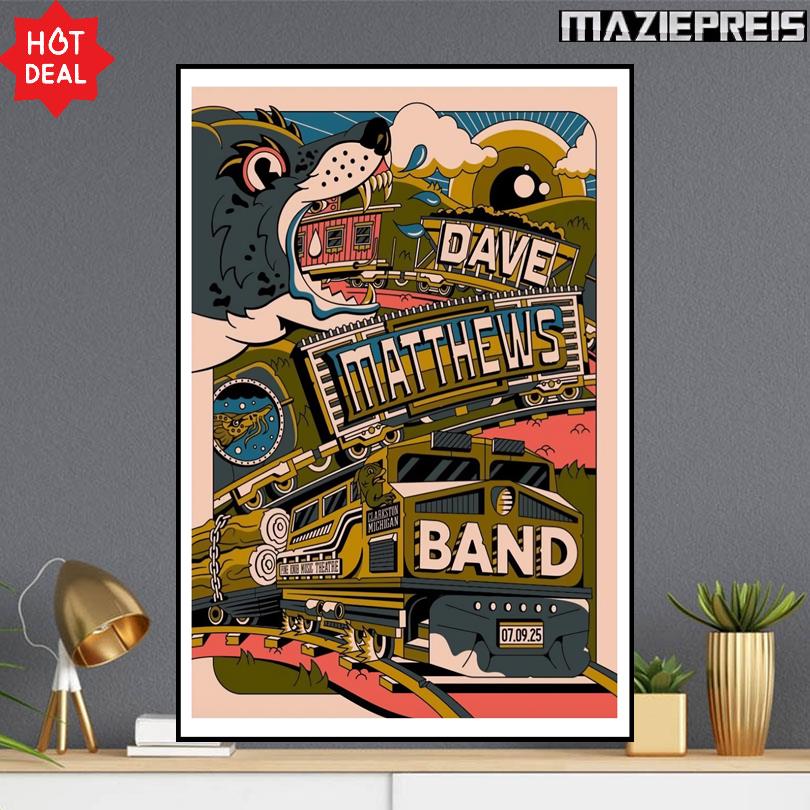 Dave Matthews Band Concert Poster – July 9 2025 – Clarkston Michigan