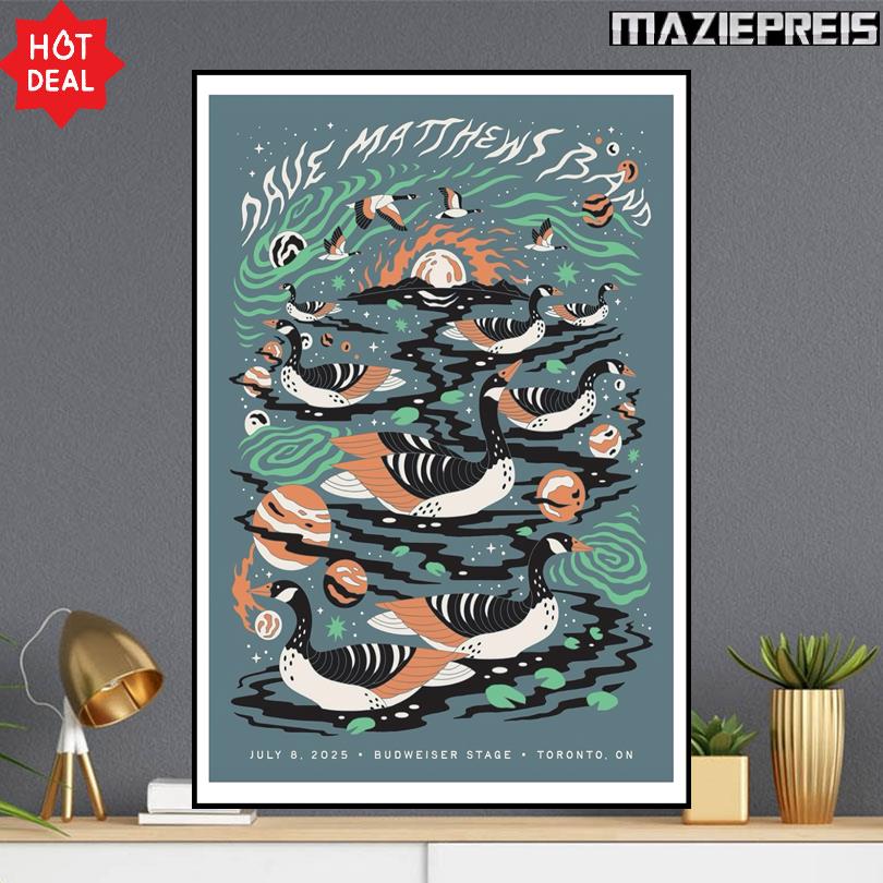 Dave Matthews Band July 8 2025 Poster – Budweiser Stage, Toronto ON
