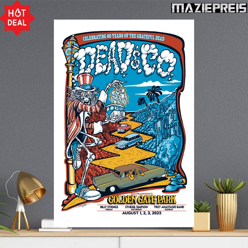 Dead And Company Aug 1 2 3 2025 Golden Gate Park Show Poster