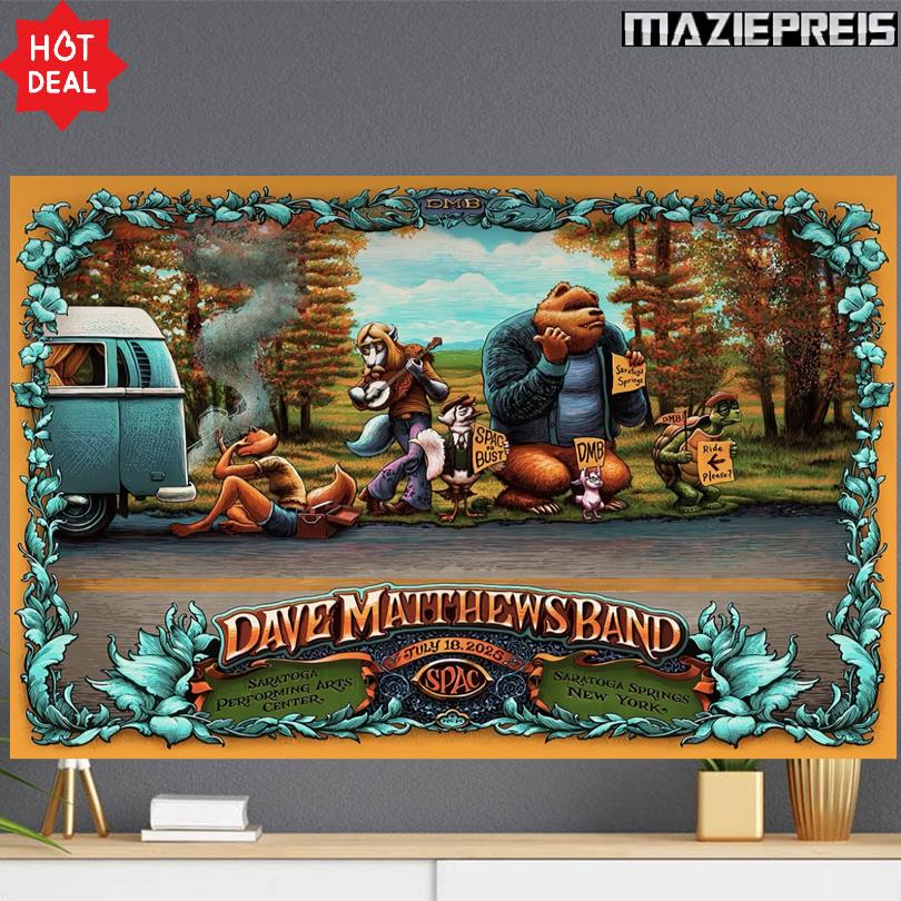 DMB Concert Saratoga Performing Arts Center July 2025 Poster
