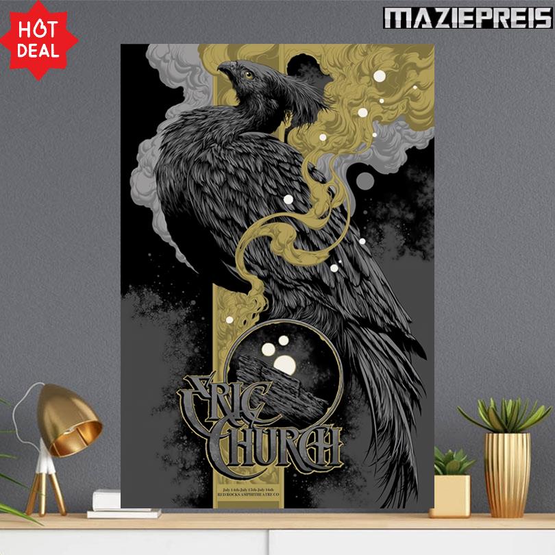 Eric Church Tour Poster – Red Rocks 2025 Morrison Colorado Event