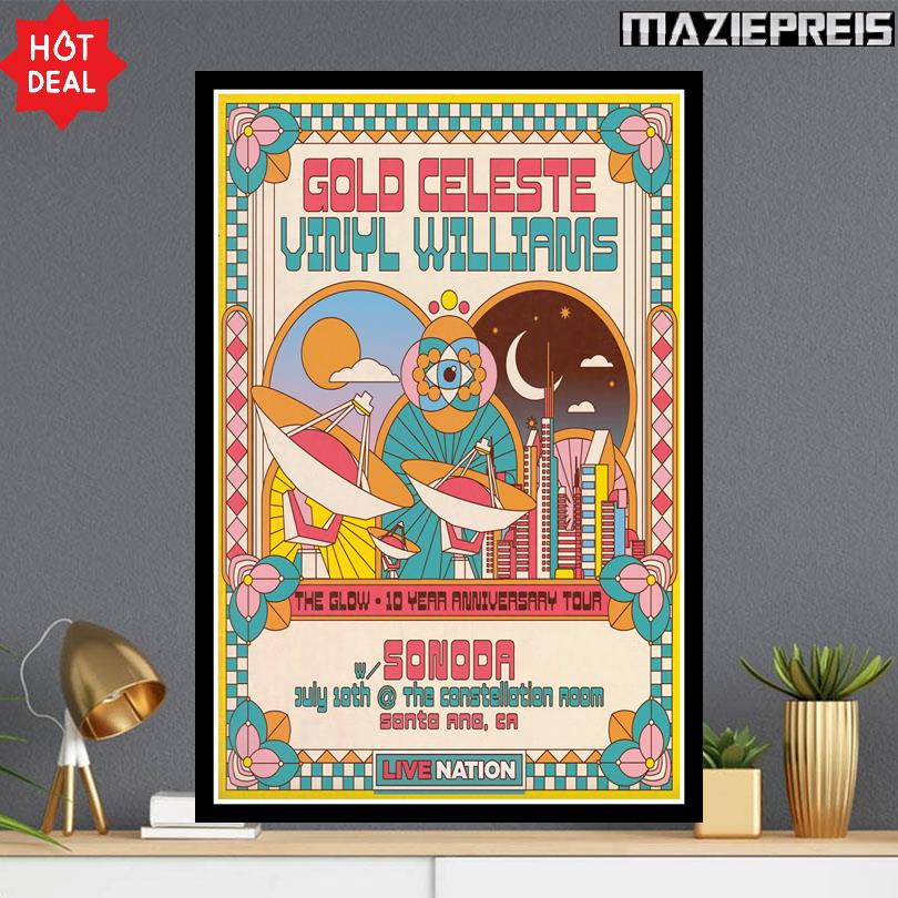 Gold Celeste 2025 Tour Poster – Santa Ana CA
