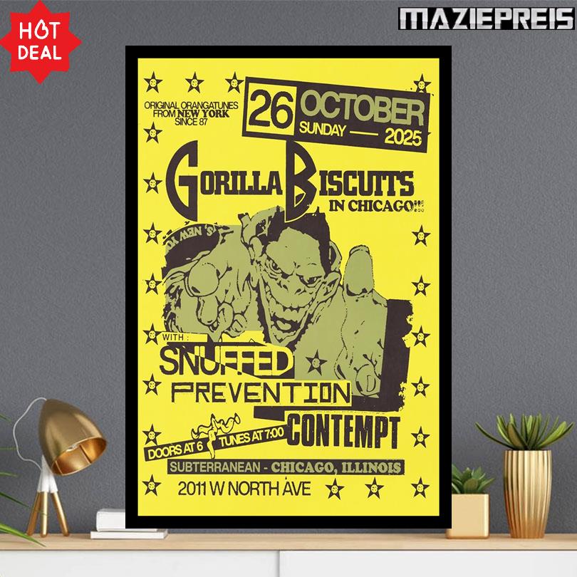 Gorilla Biscuits Live Show Chicago Illinois October 26 2025 Poster