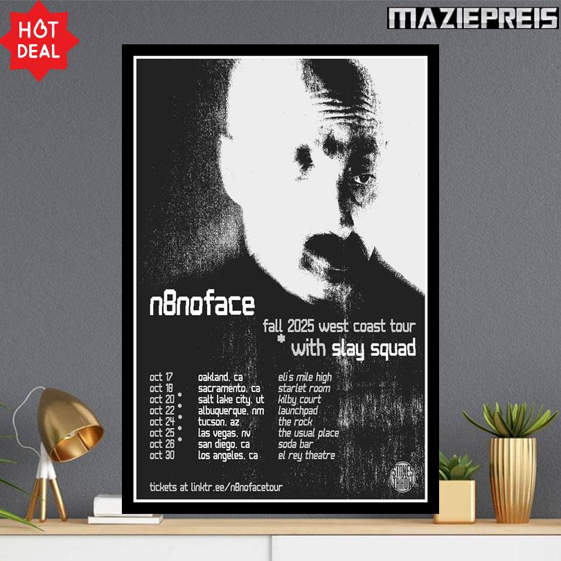 N8NOFACE Fall 2025 Poster – West Coast Music Tour Limited Edition