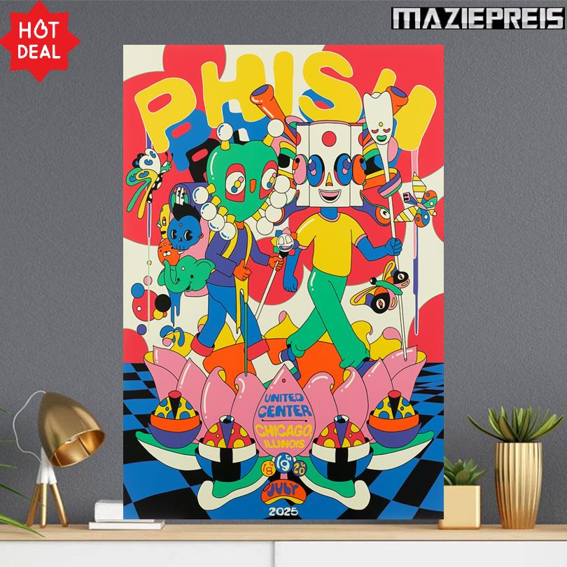 Phish Event Chicago IL July 18 19 20 2025 United Center Poster