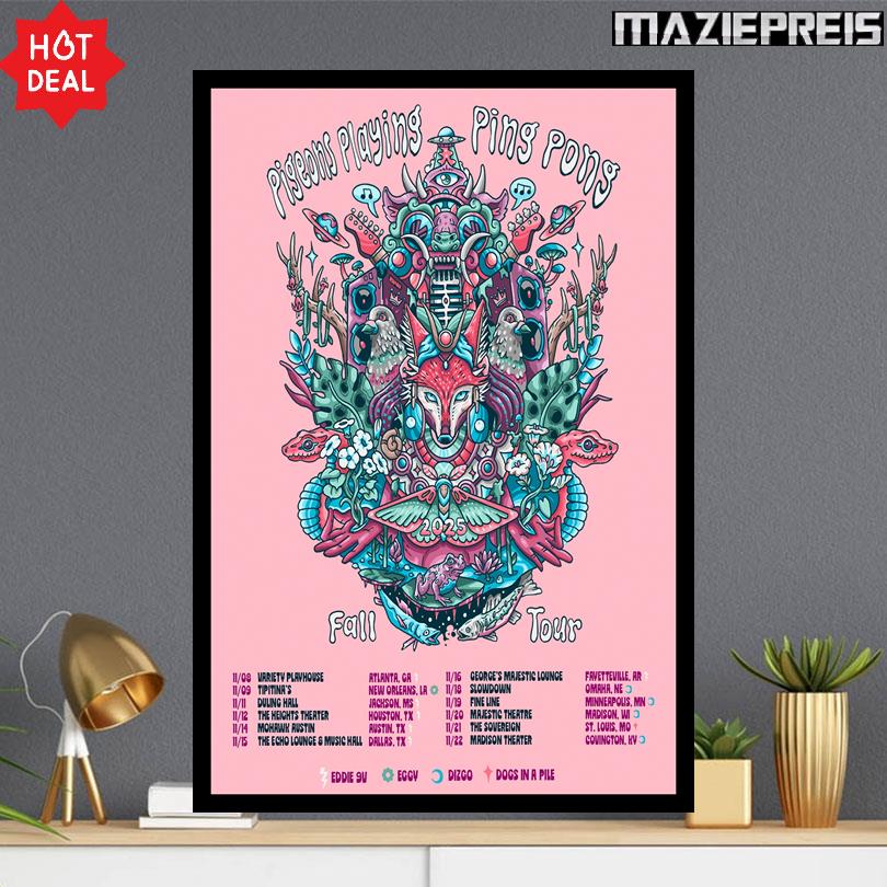 Pigeons Playing Ping Pong Fall Tour 2025 Poster