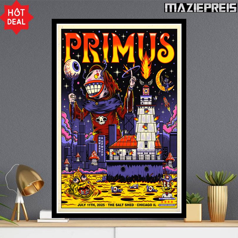 Primus Tour Poster – July 11 2025 Event in Chicago