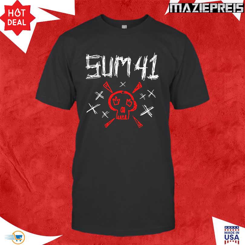 SUM 41 Sketch Logo Skull Tee - Black