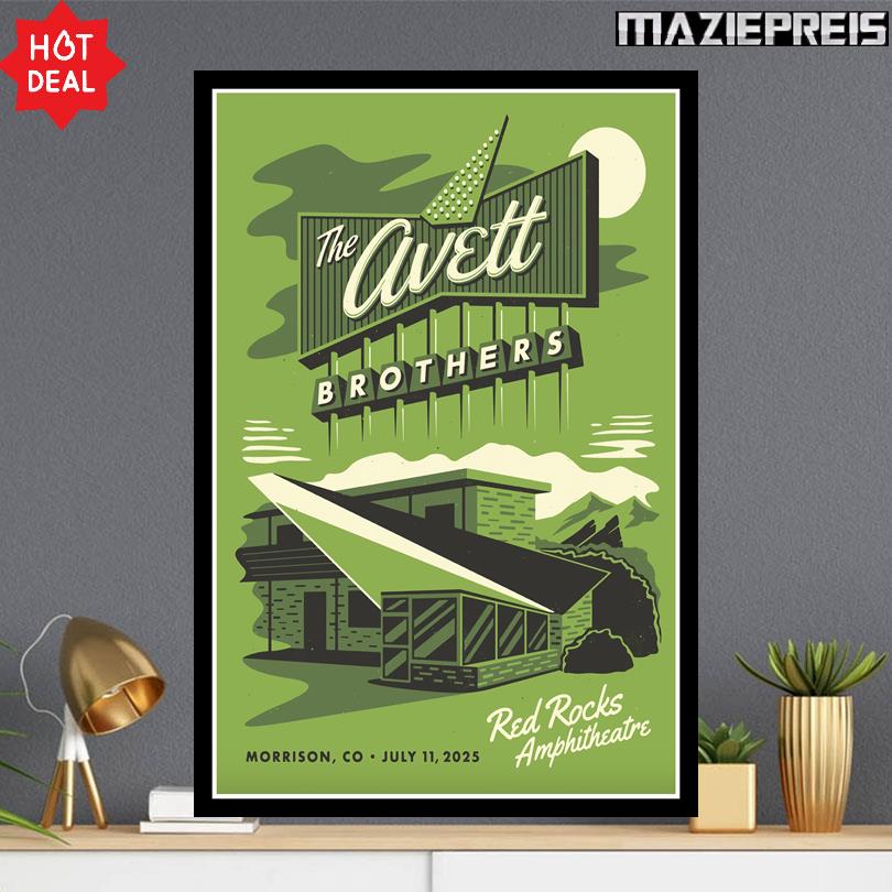 The Avett Brothers 2025 Poster – Live at Red Rocks Morrison CO