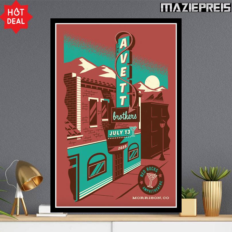 The Avett Brothers 2025 Poster – Red Rocks Morrison CO July 13