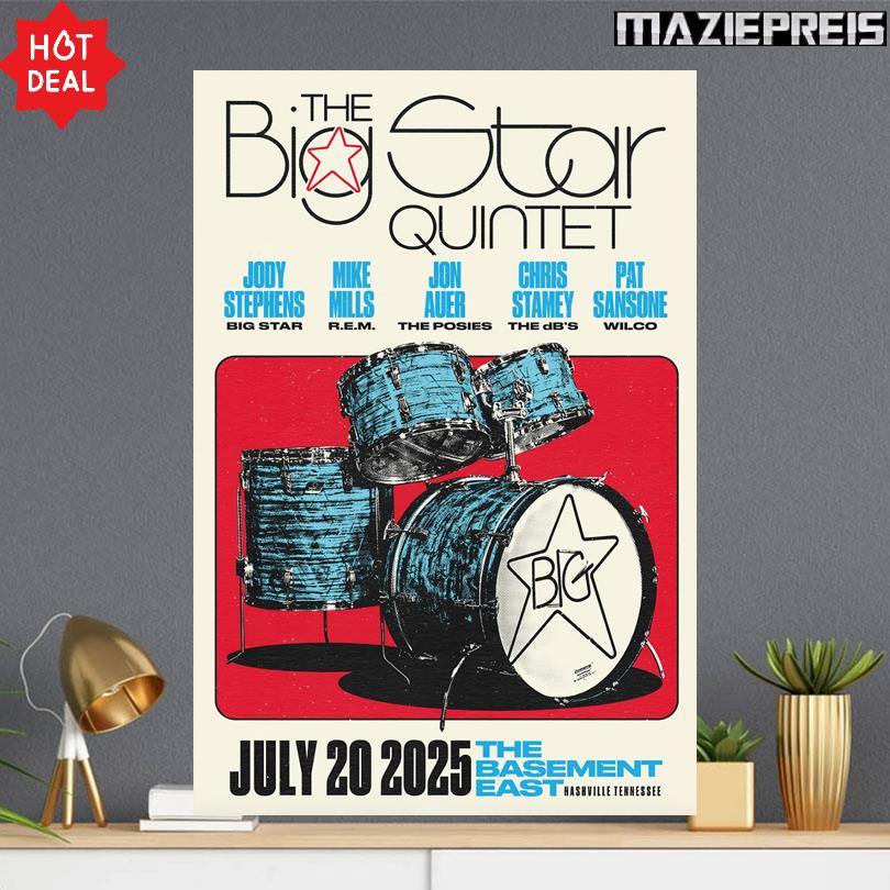 The Big Star Quintet Show in Nashville TN The Basement East July 20 2025 Poster