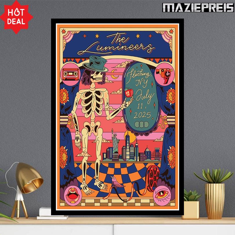 The Lumineers Wall Art Poster Citi Field Flushing NY 2025