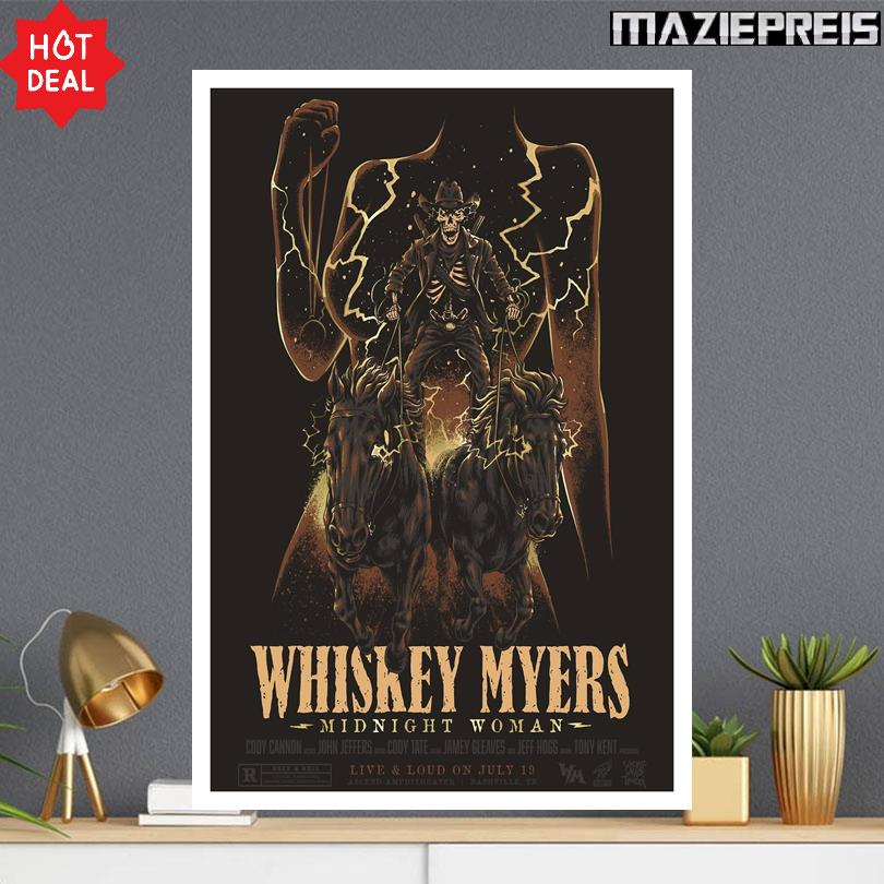 Whiskey Myers Live Tour Ascend Amphitheater Nashville TN July 19 2025 Poster