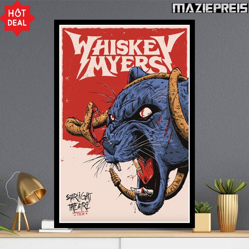 Whiskey Myers Tour Poster – July 12 2025 Kansas City Missouri