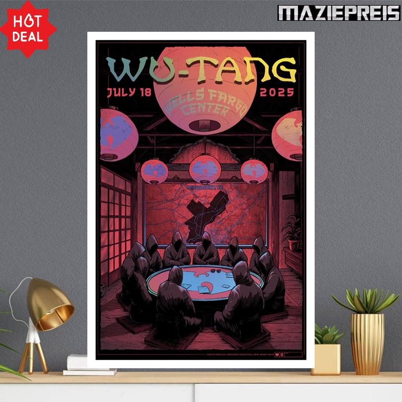 Wu Tang Clan Live Tour Philadelphia Wells Fargo Center July 18 2025 Poster